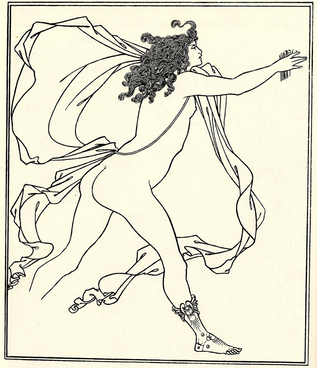 Apollo üldözi Daphnét, 1896 alkotó: Aubrey Beardsley