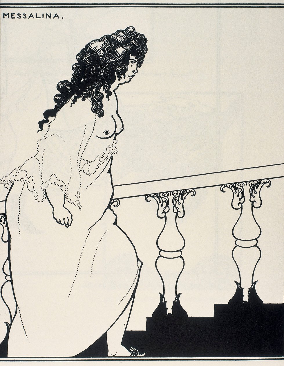 Messalina kijön a fürdőből alkotó: Aubrey Beardsley