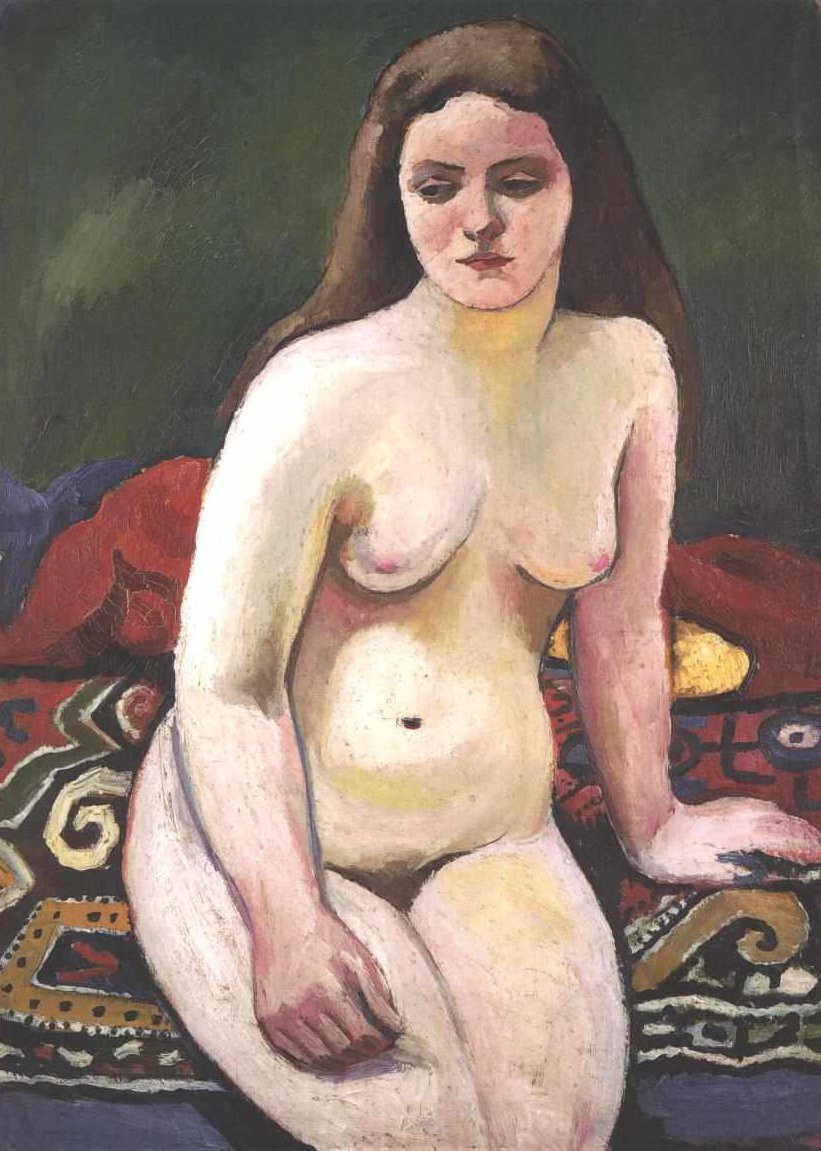 Meztelen kötött szőnyegen alkotó: August Macke