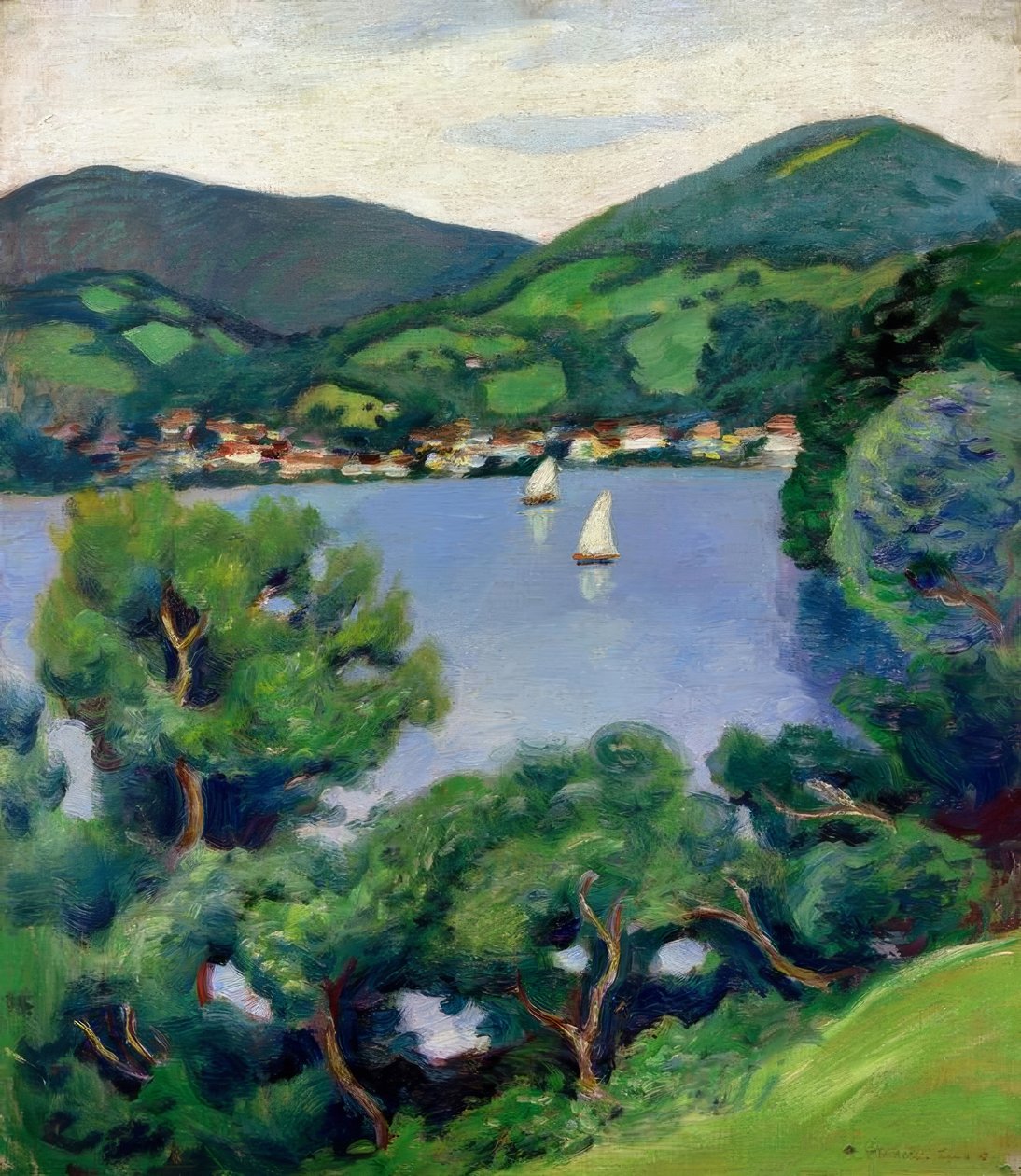 Kilátás a Tegernsee felől alkotó: August Macke