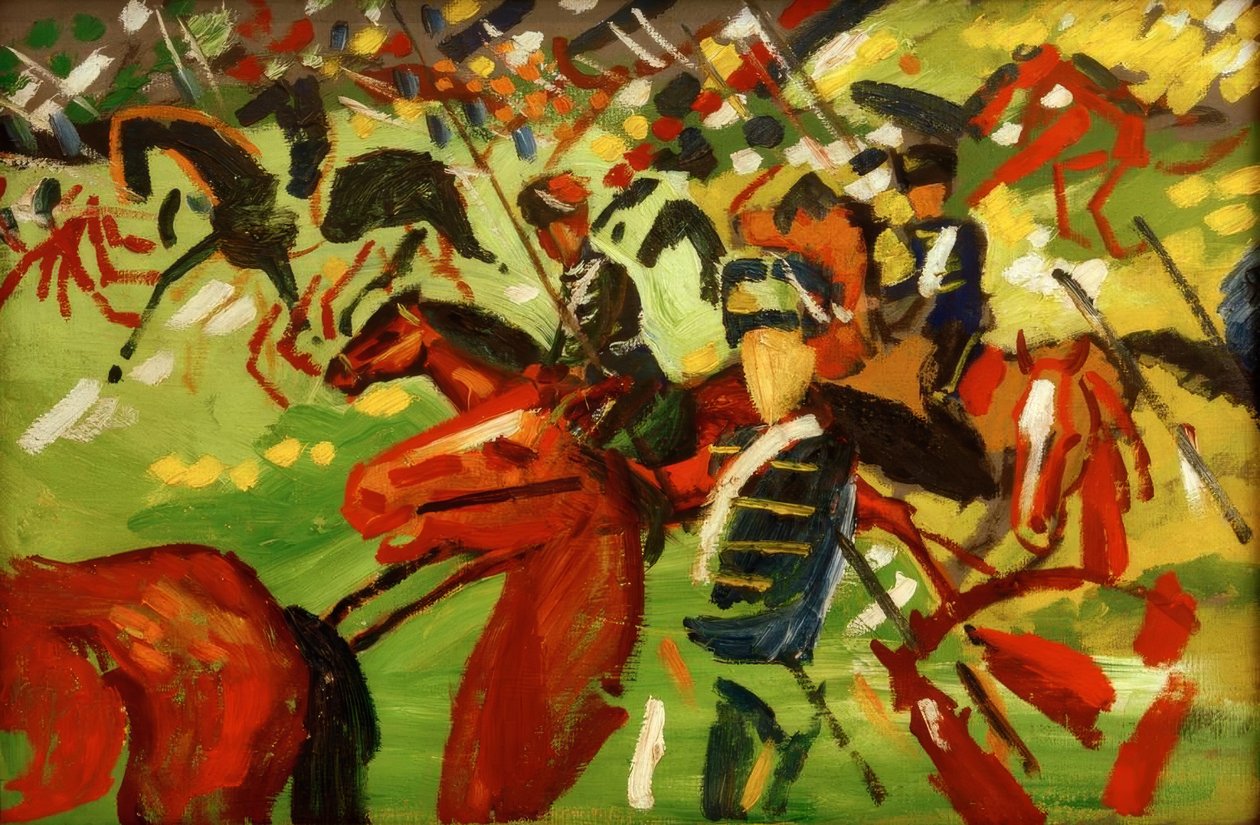 Huszárok lóháton alkotó: August Macke