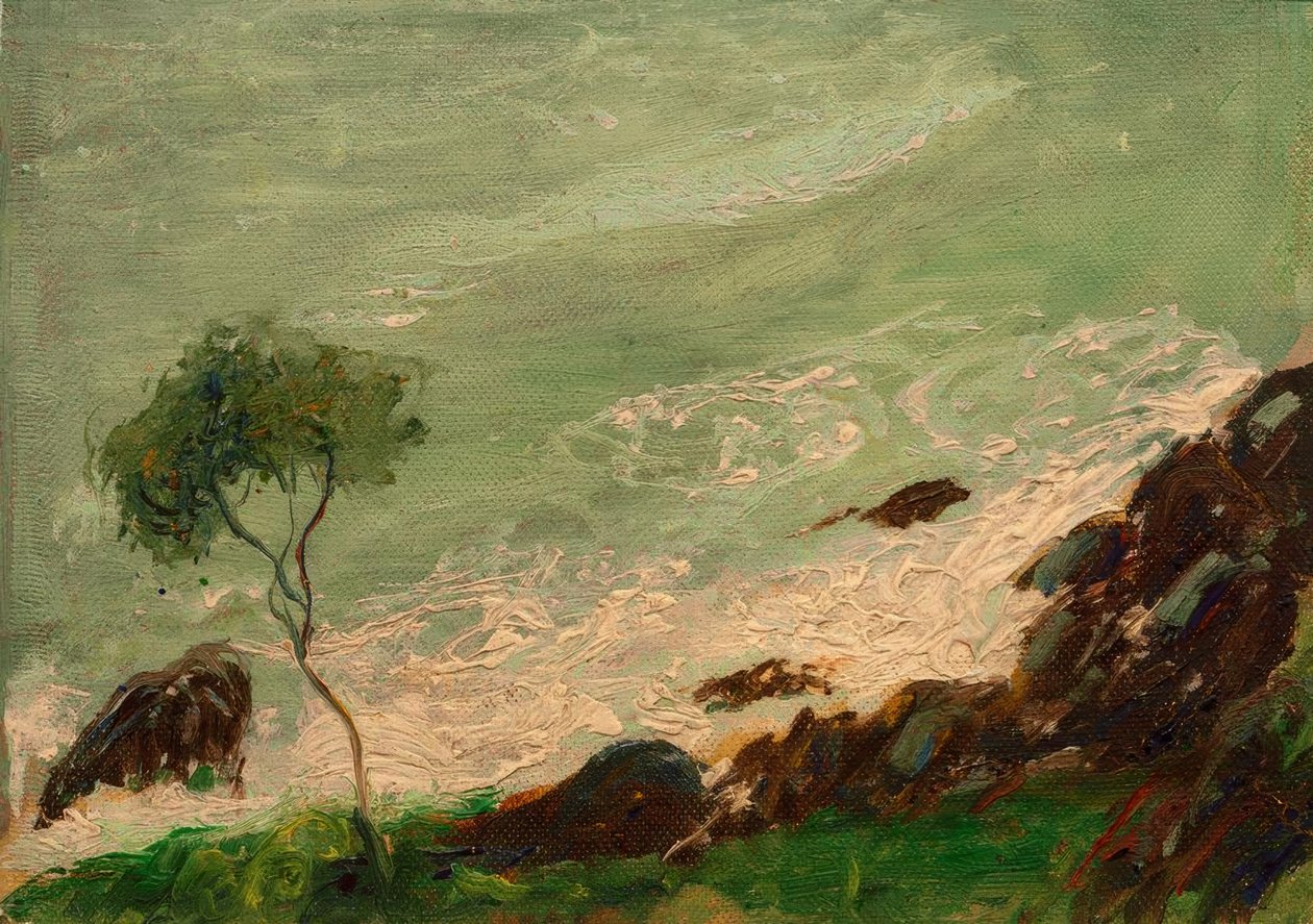 Fa a tenger mellett Rapallo közelében alkotó: August Macke