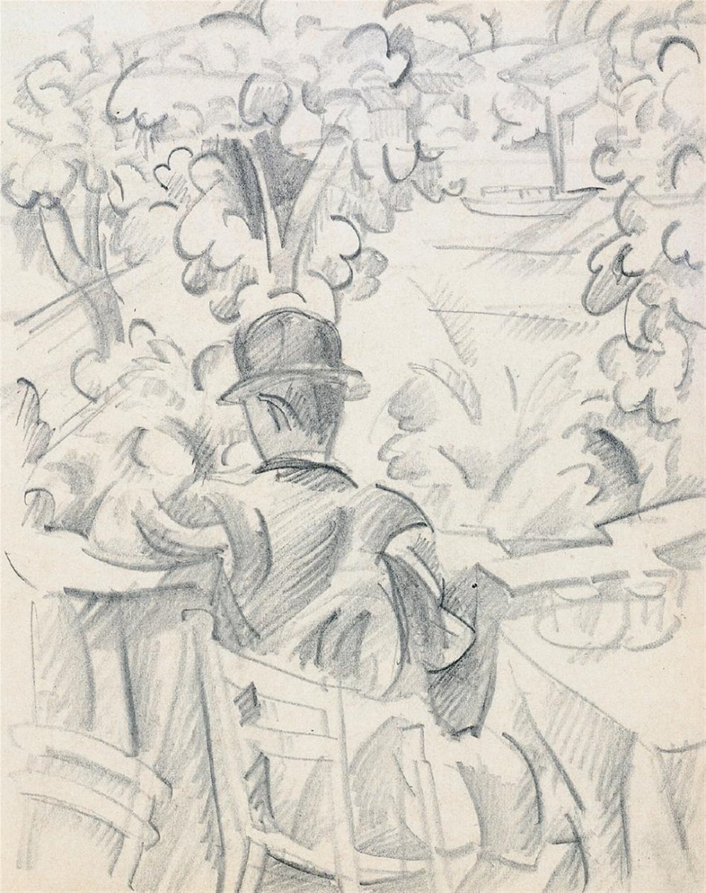 Kávézó a folyóparton alkotó: August Macke
