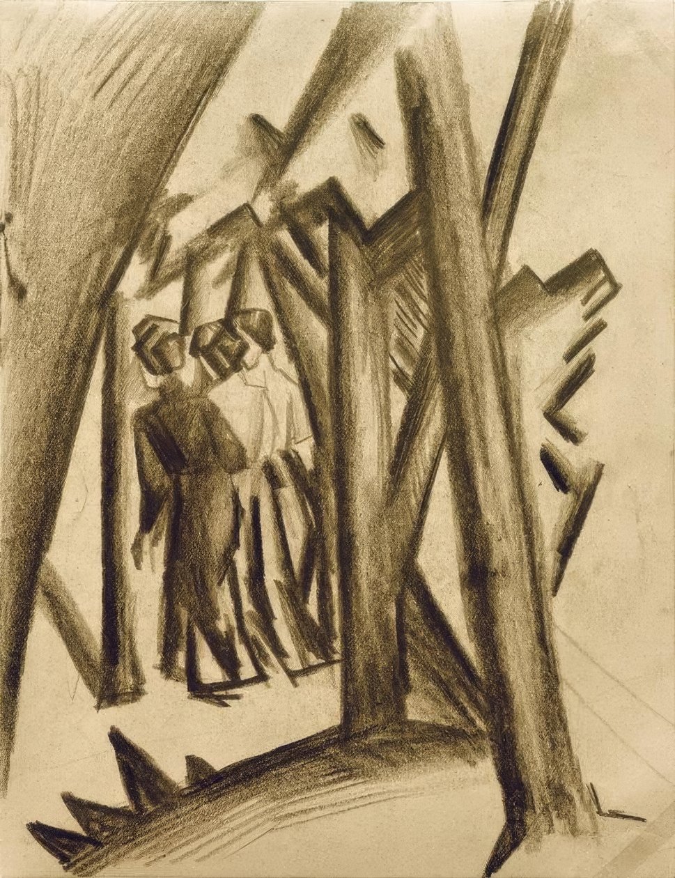 Három lány az erdőben alkotó: August Macke
