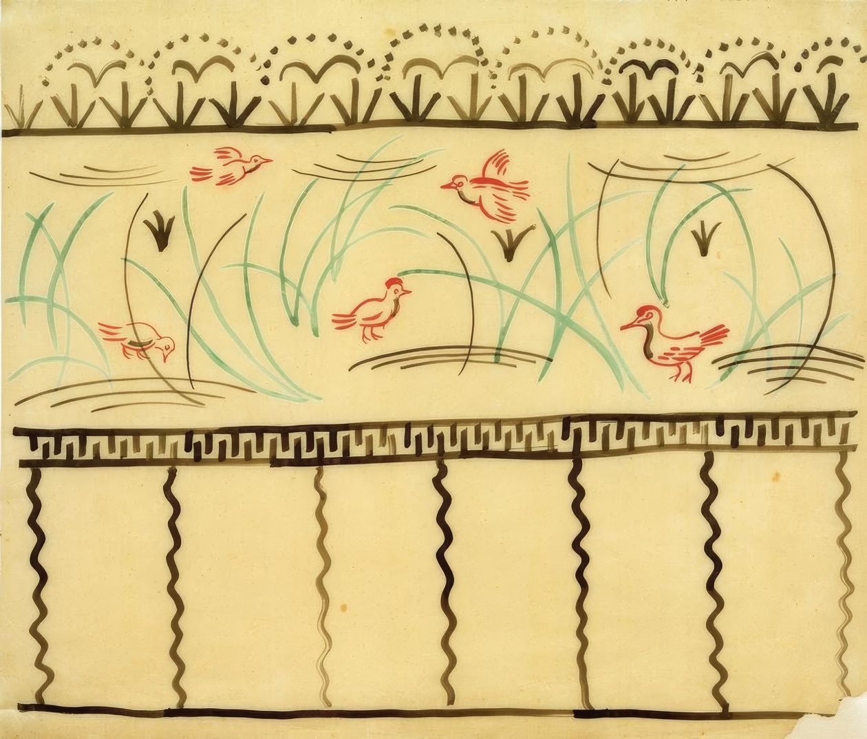 Öt madár (Frieze) alkotó: August Macke