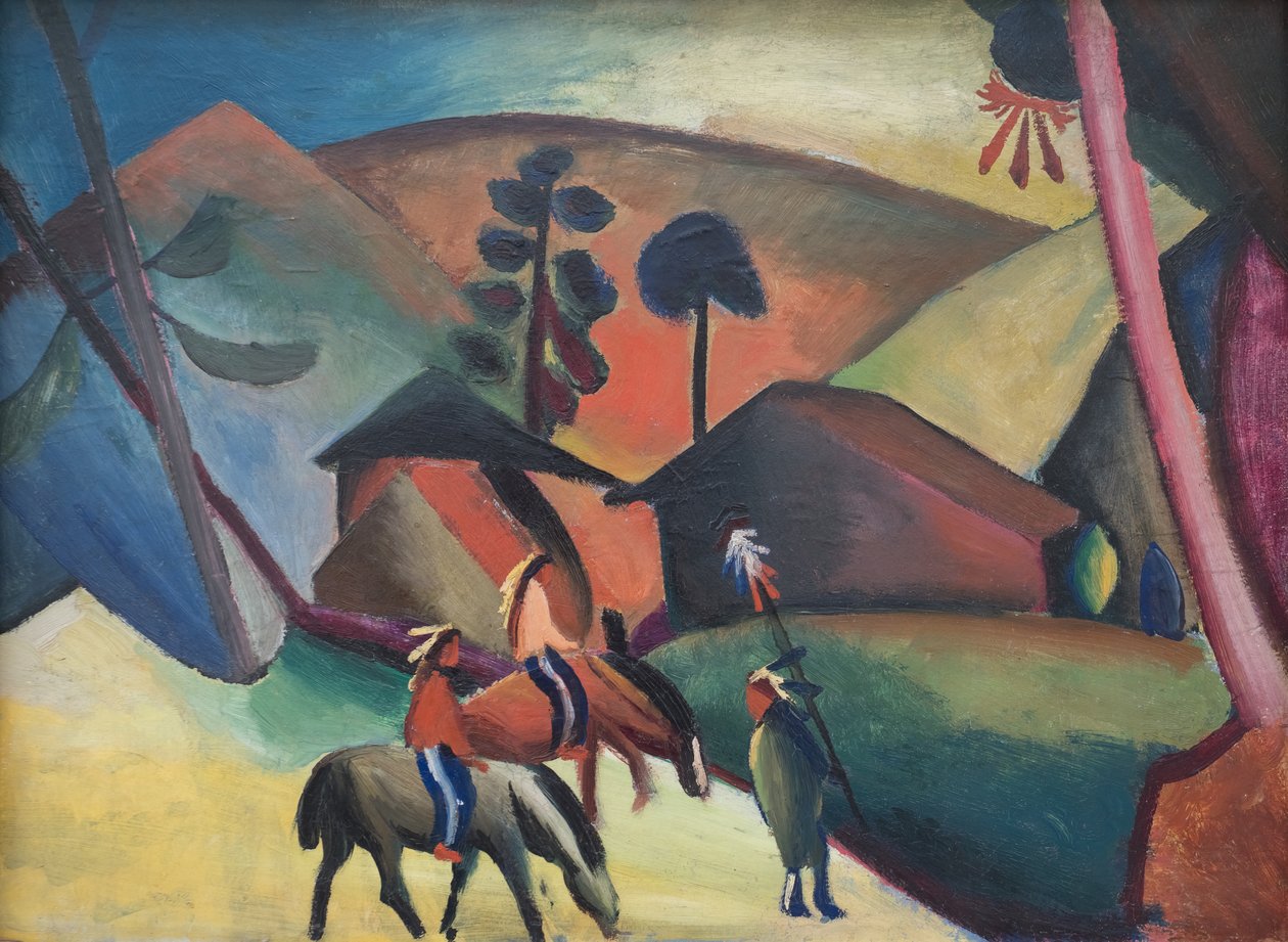 Indiánok lovakon alkotó: August Macke