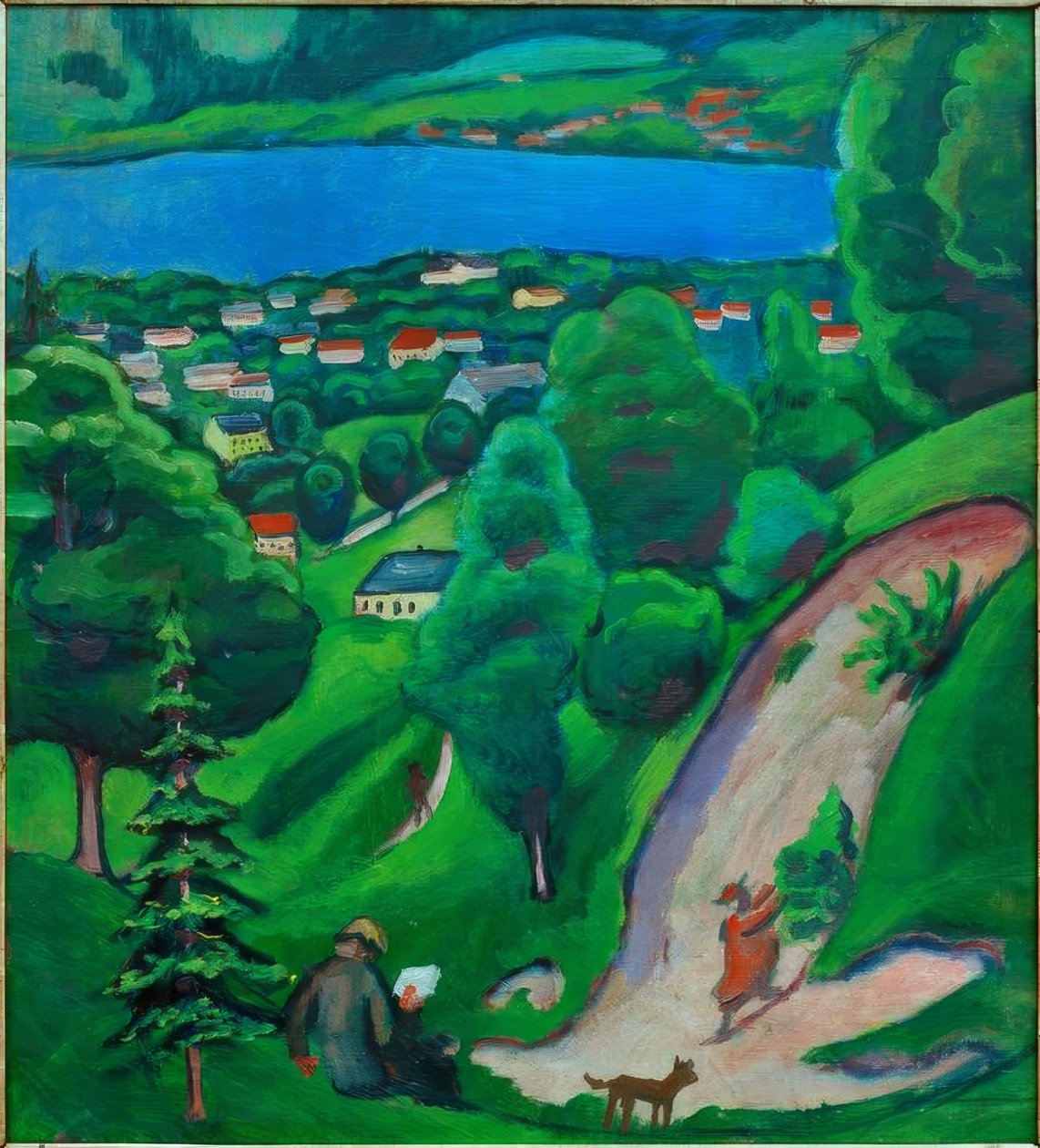 Táj a Tegernsee-nél alkotó: August Macke