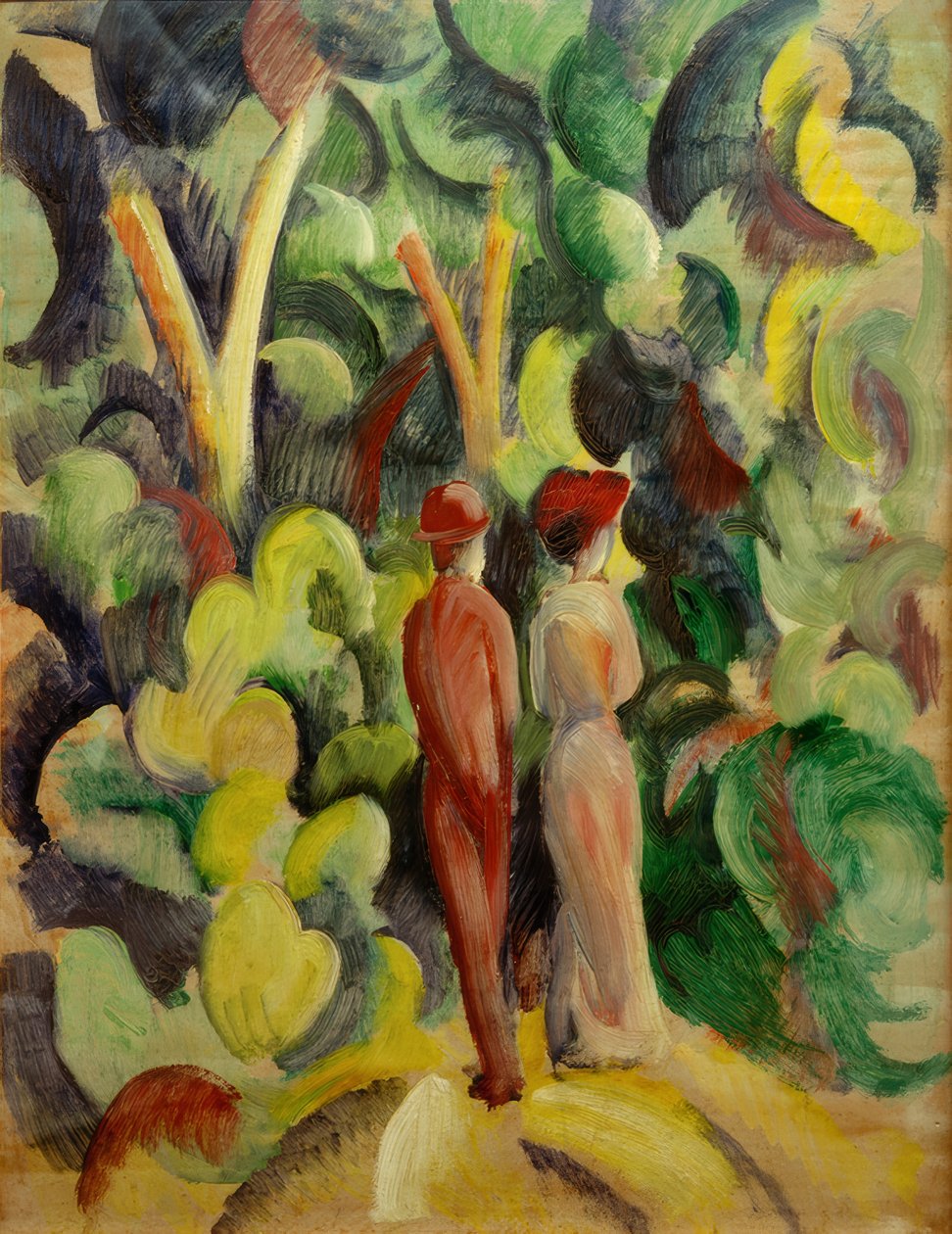 Pár az erdei úton alkotó: August Macke