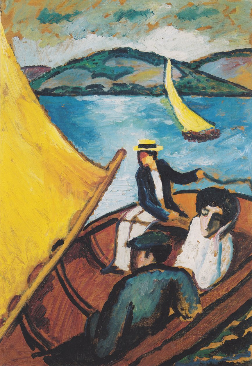 Vitorlás a Tegernsee -n alkotó: August Macke
