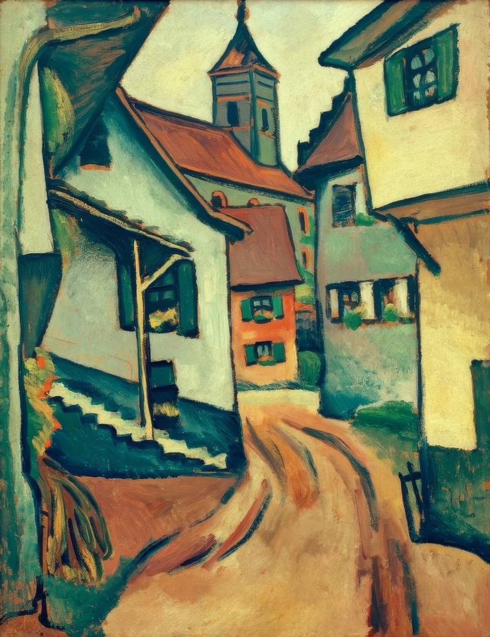Utca templommal Kandernben alkotó: August Macke