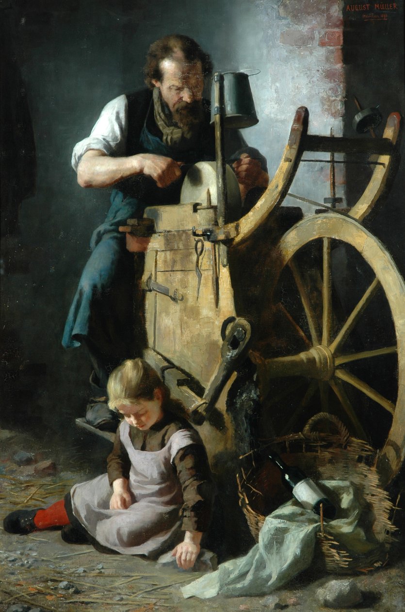 A késdaráló, 1890 alkotó: August Muller