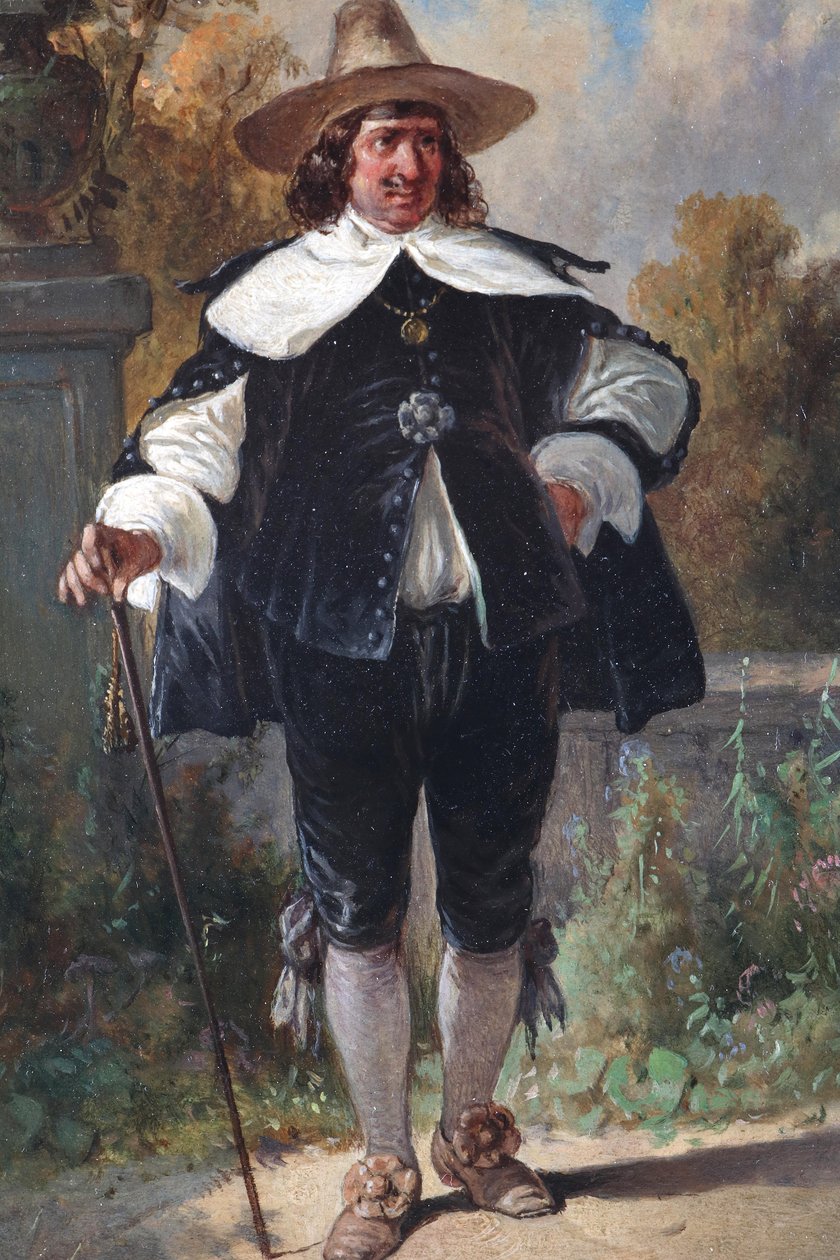 Német: Gallant gentleman kalapban és bottal alkotó: August Gerasch