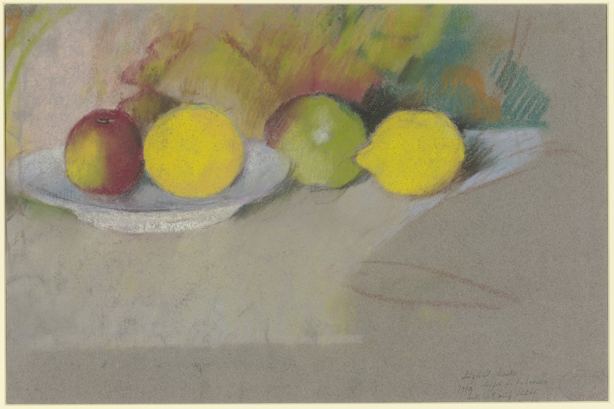 Alma és citrom, 1909-10 körül (pasztell, papír) alkotó: August Macke