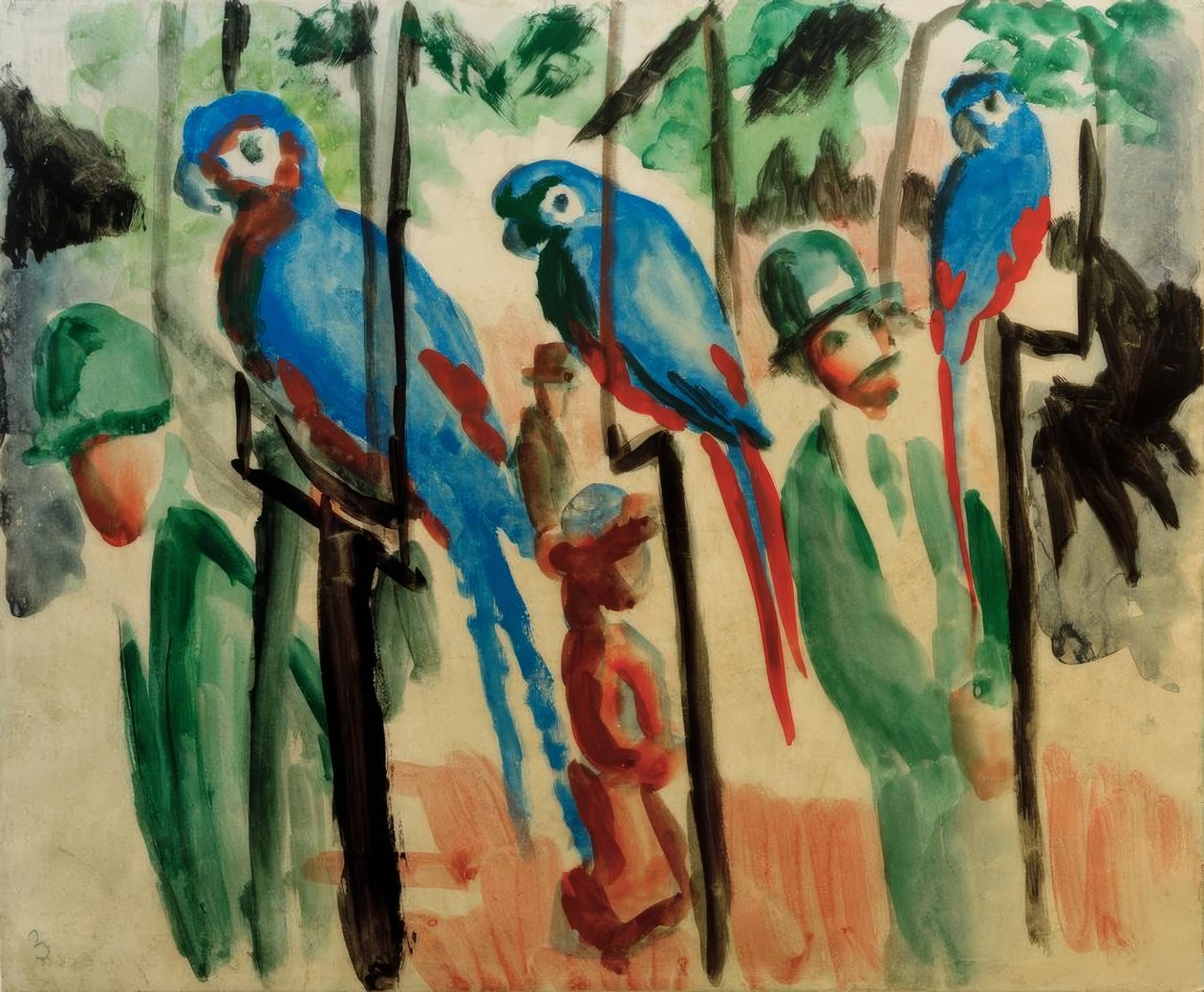 A papagájokkal alkotó: August Macke