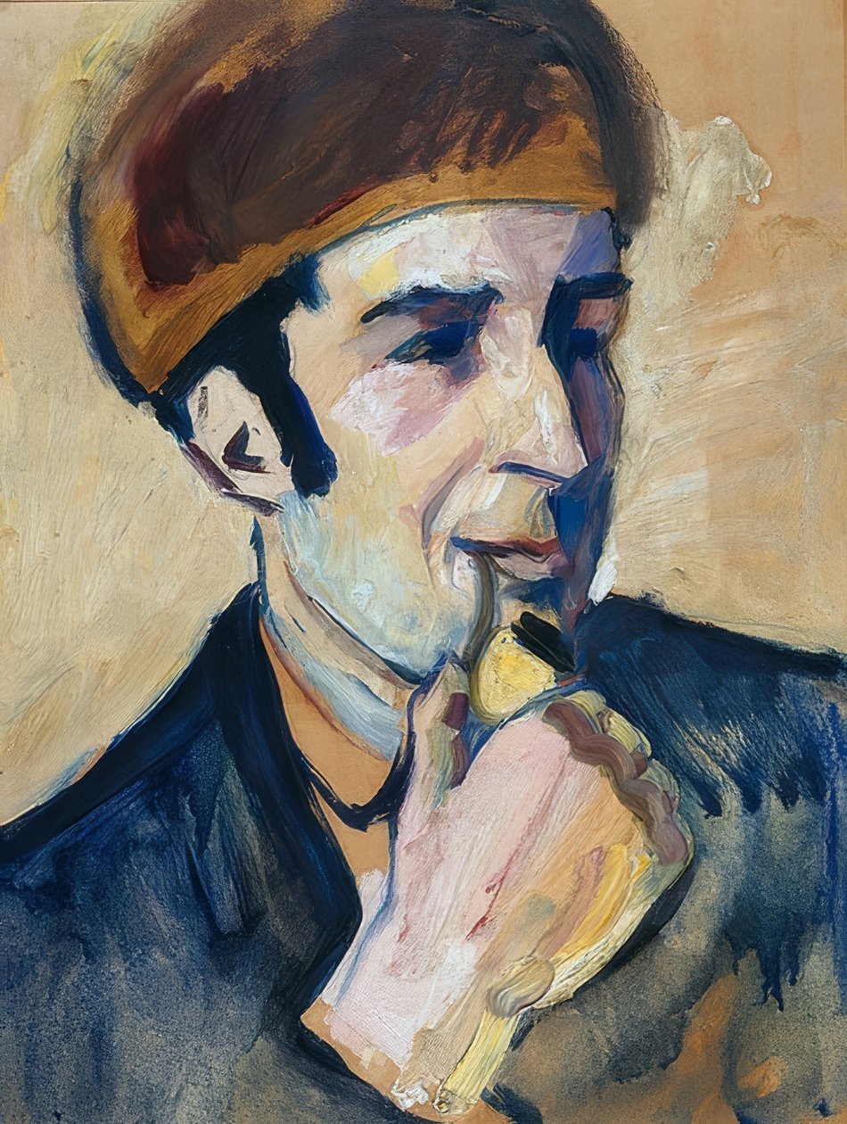 Franz Marc portréja. 1910 alkotó: August Macke