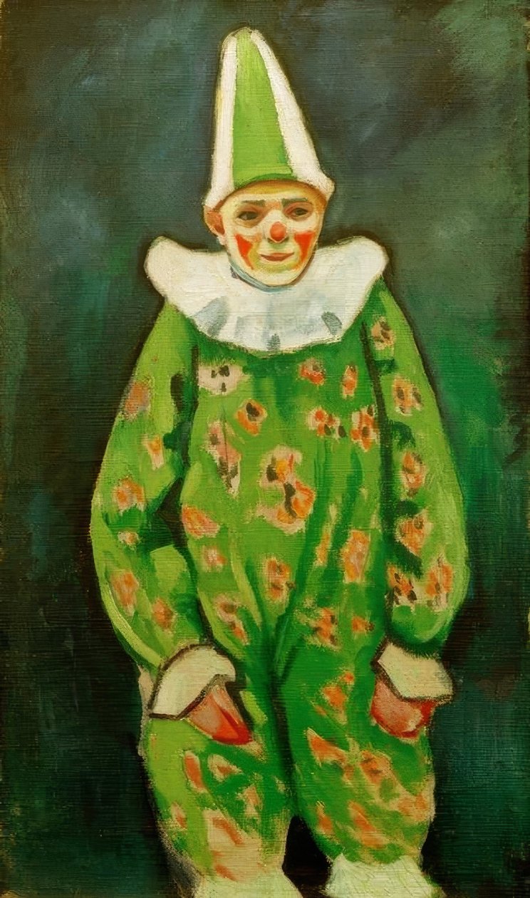 Bohóc zöld jelmezben alkotó: August Macke
