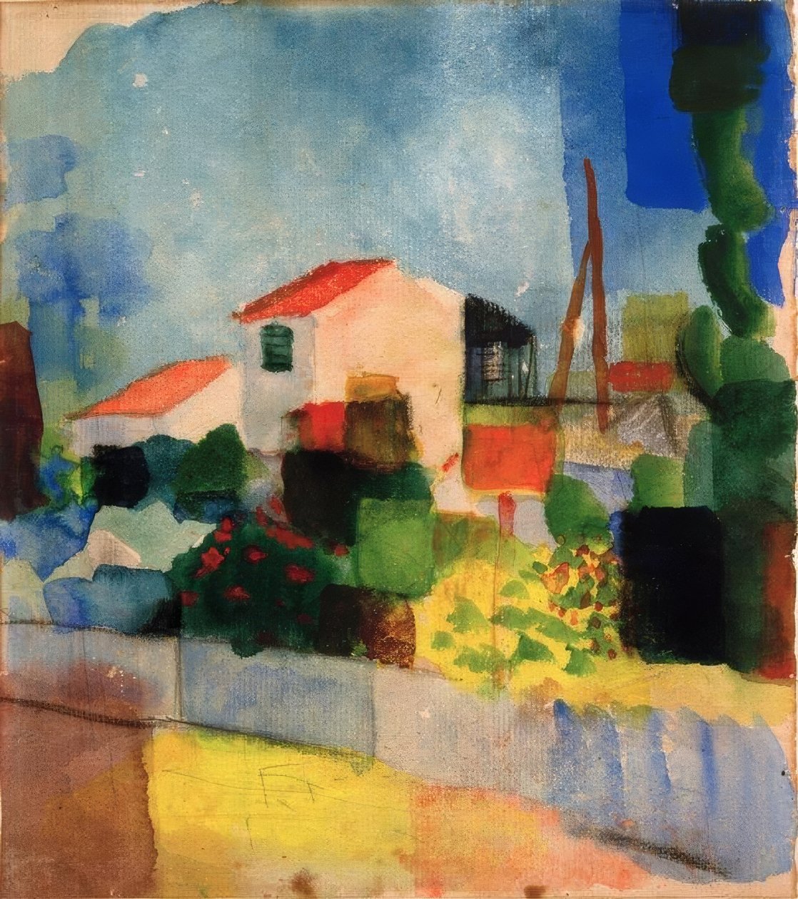 A világos ház (1. verzió) alkotó: August Macke