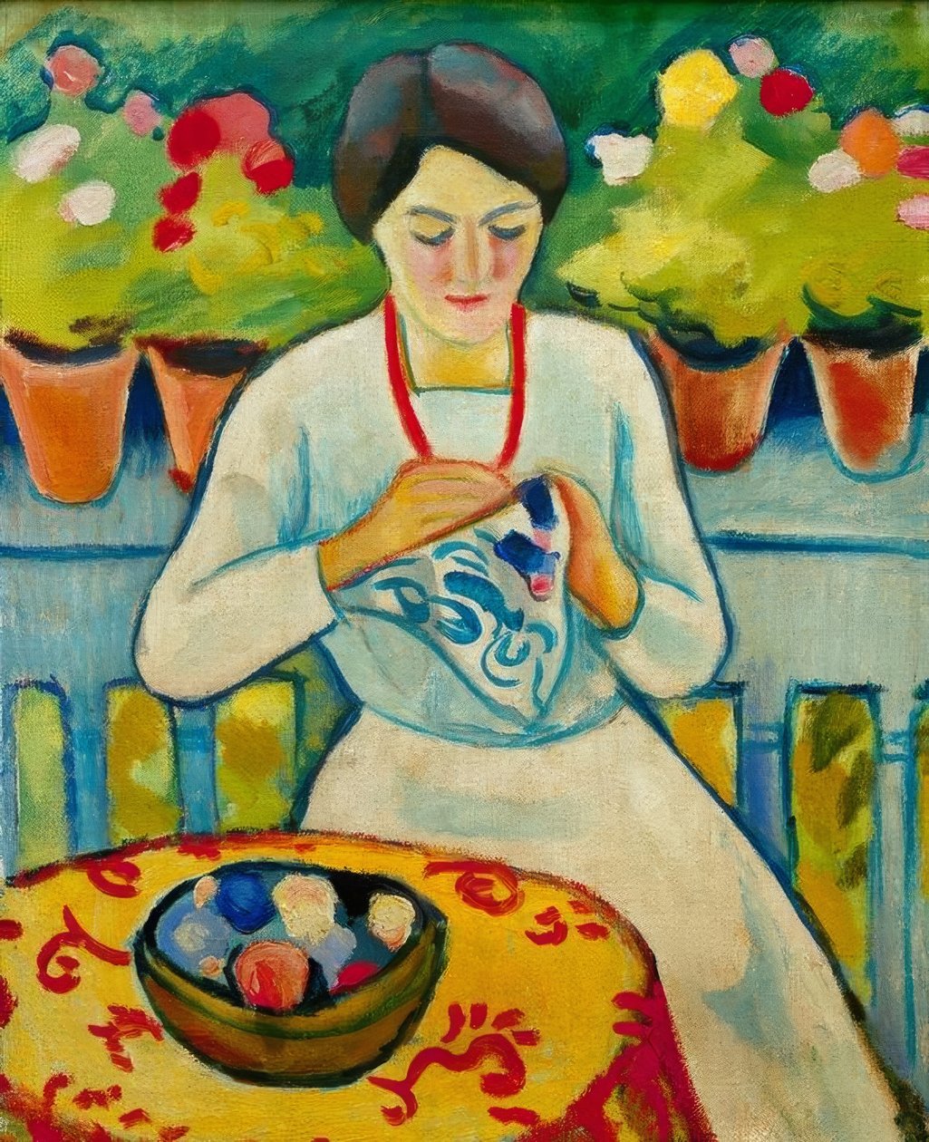 Nő az erkélyen alkotó: August Macke