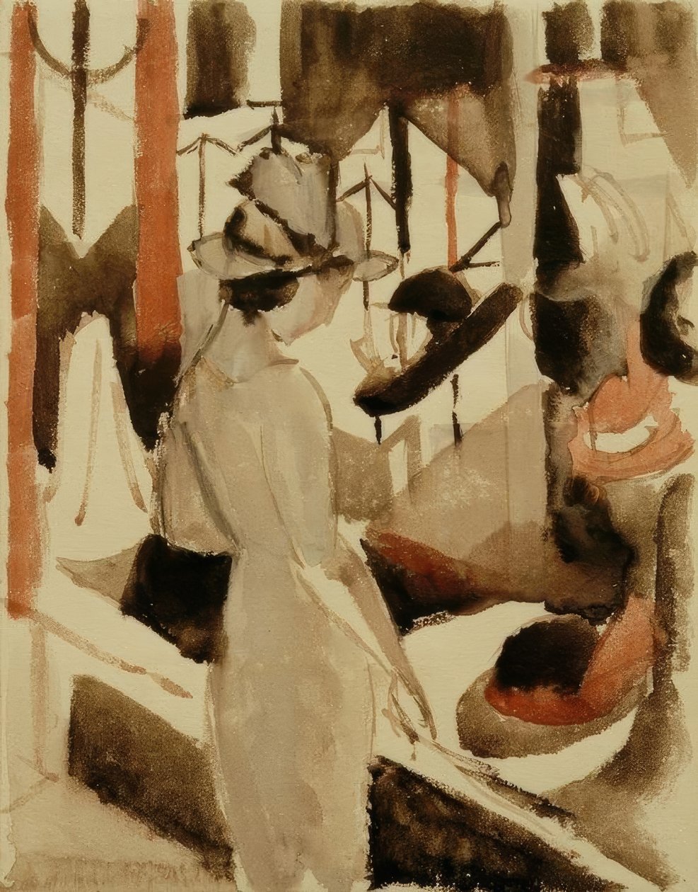 Nő a kalapbolt előtt alkotó: August Macke