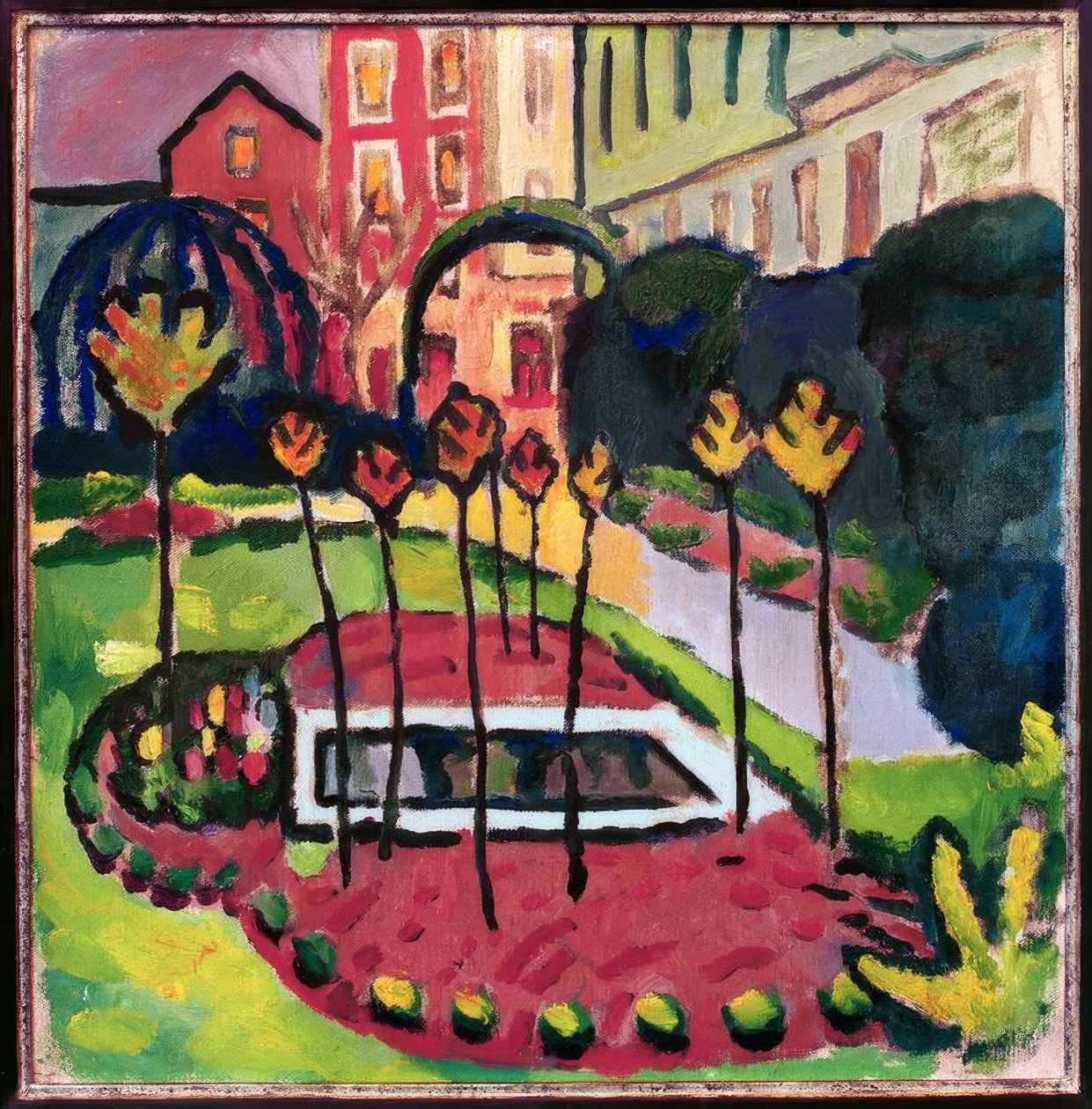 Kert medencével alkotó: August Macke