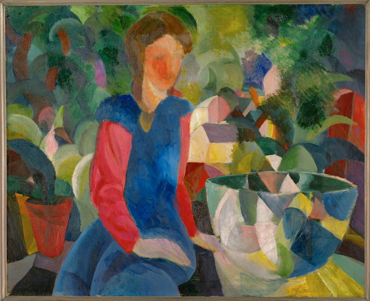 Lány halas tállal alkotó: August Macke