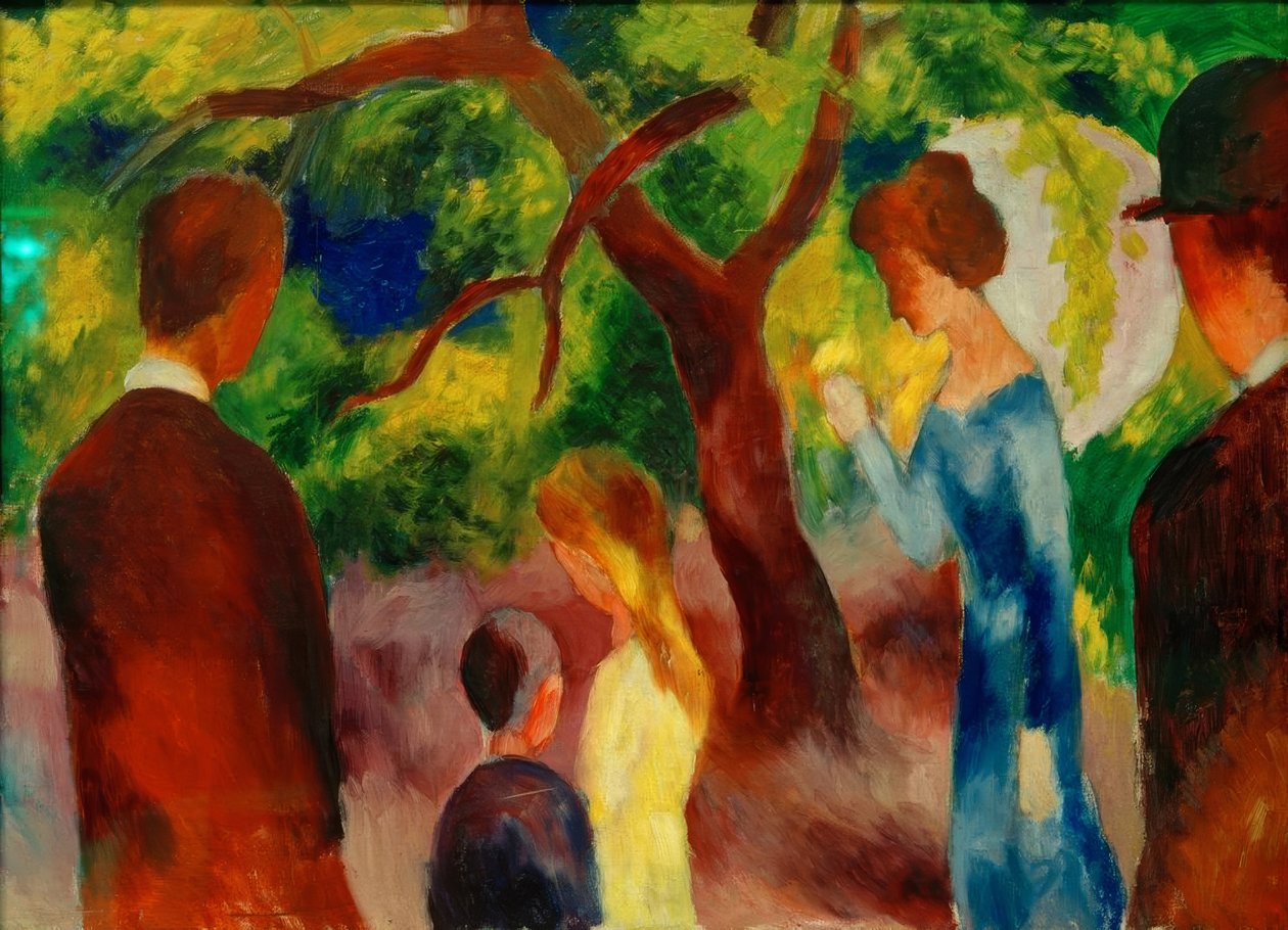 Nagy sétány: emberek a kertben alkotó: August Macke