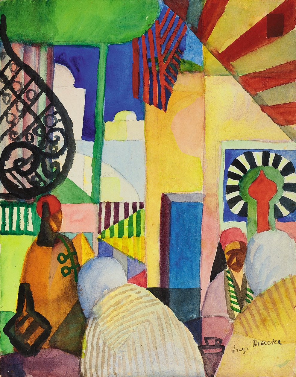A Bazárban, 1914 alkotó: August Macke