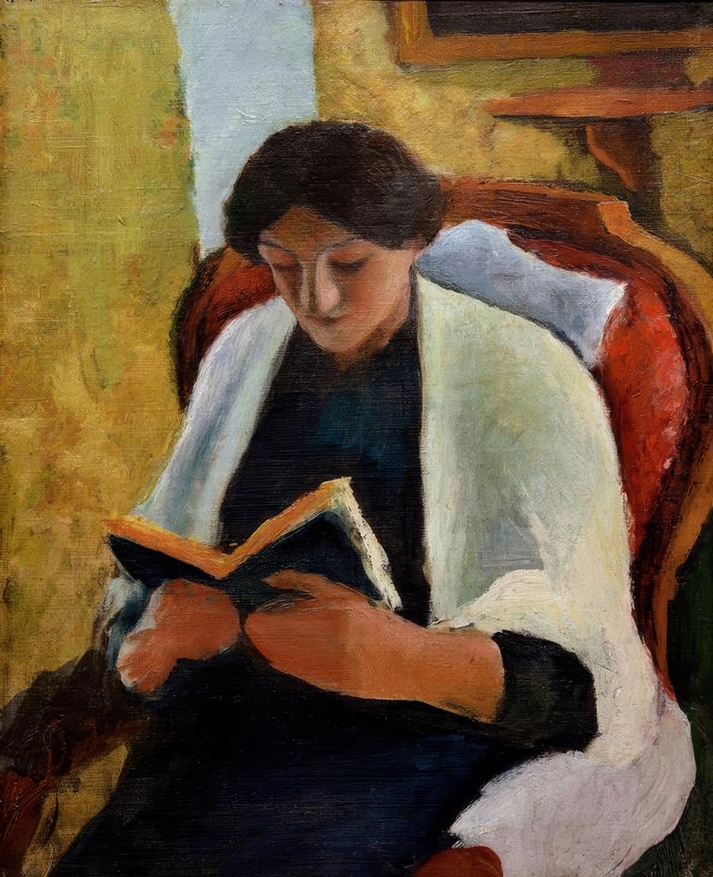 Olvasó nő a piros karosszékben alkotó: August Macke
