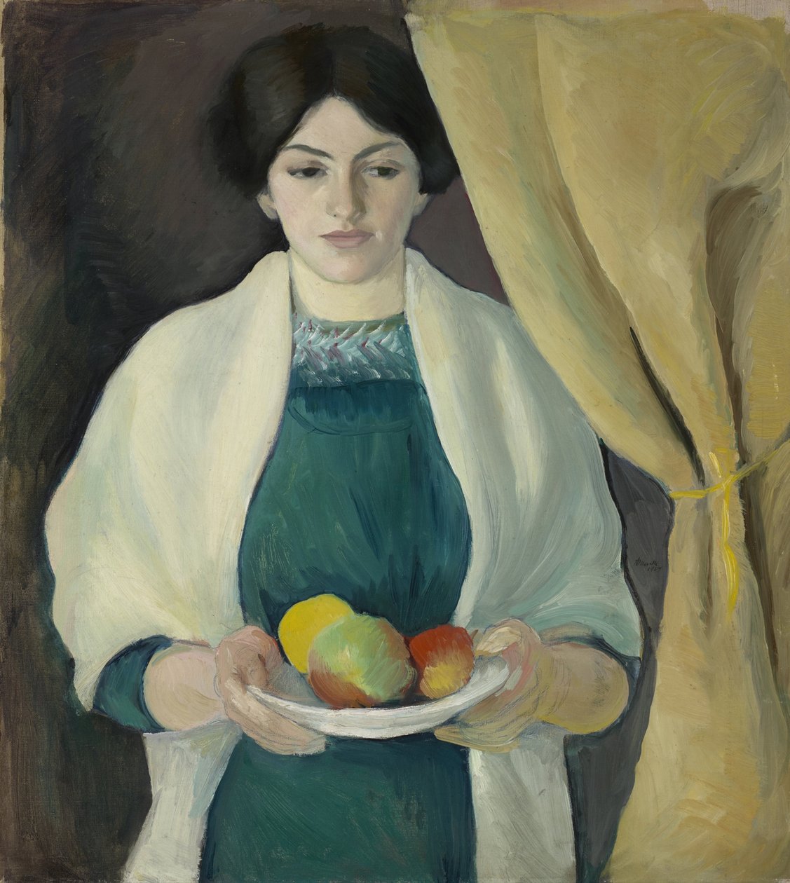 Portré almával alkotó: August Macke