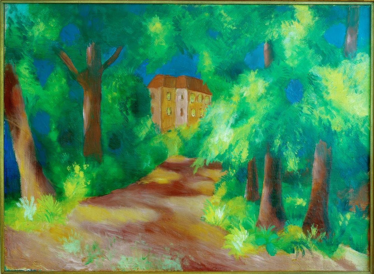 Vörös ház a parkban alkotó: August Macke