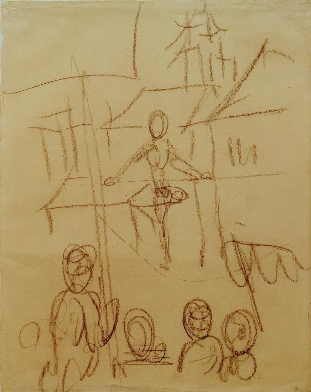 Kötéljárók a piacon alkotó: August Macke