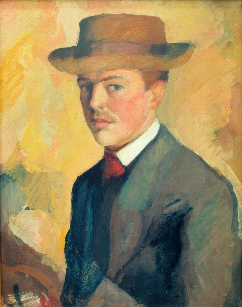 Önarckép kalappal alkotó: August Macke