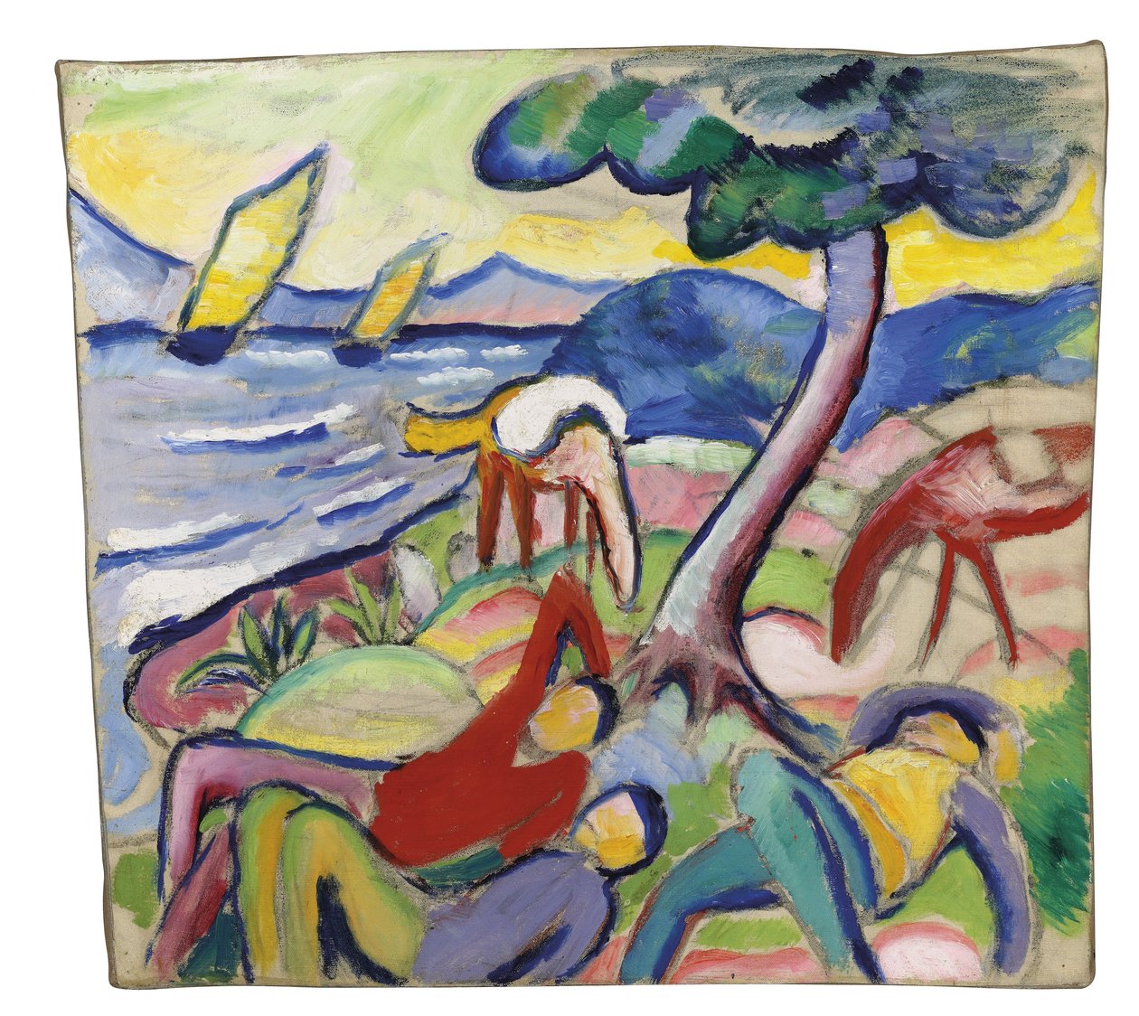 Alvó lovasok, 1910 alkotó: August Macke