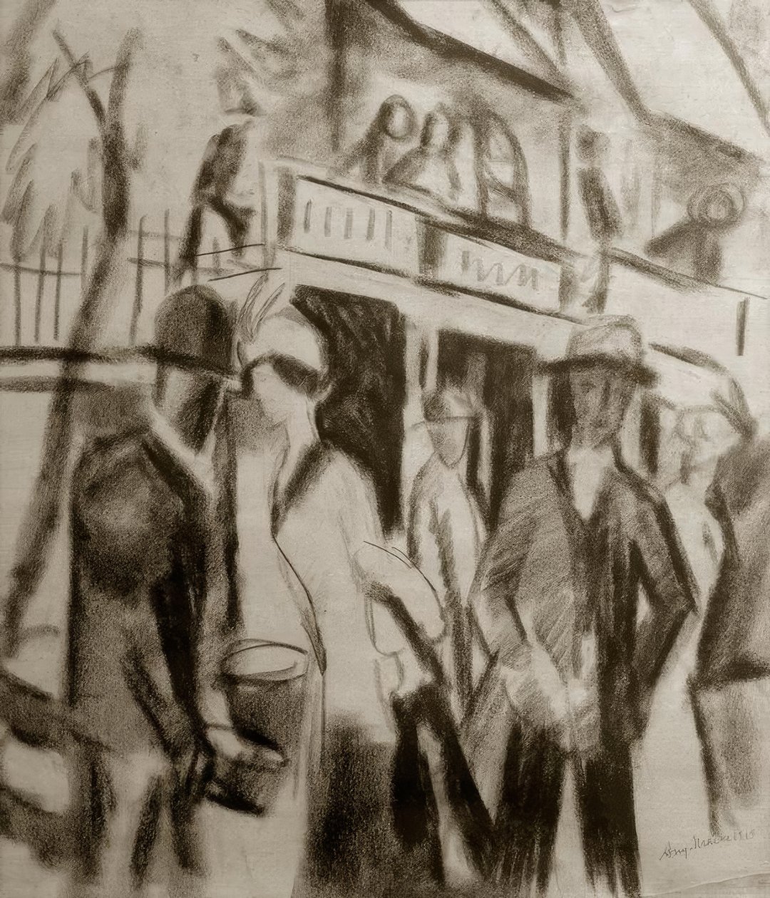 Gyalogosok az úton alkotó: August Macke