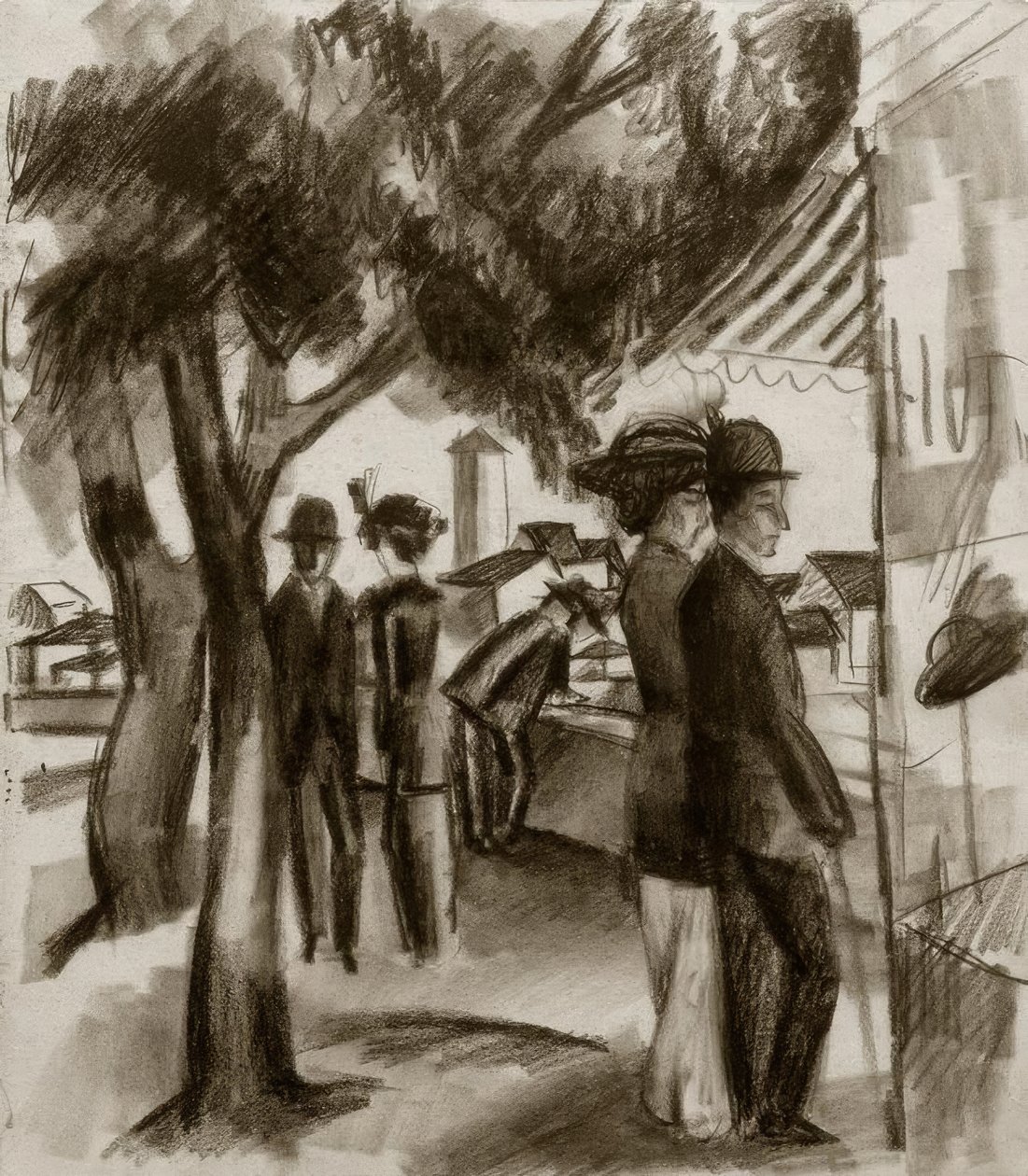 Sétálók a fák alatt alkotó: August Macke