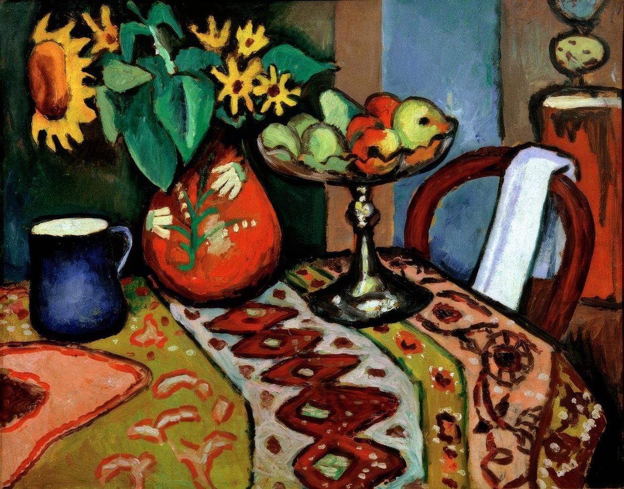 Csendélet napraforgóval I. alkotó: August Macke
