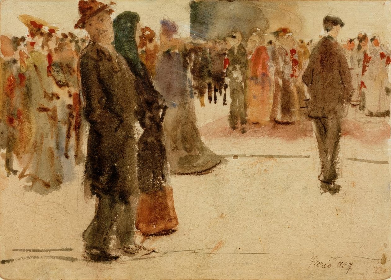 Utcai jelenet Párizsból alkotó: August Macke