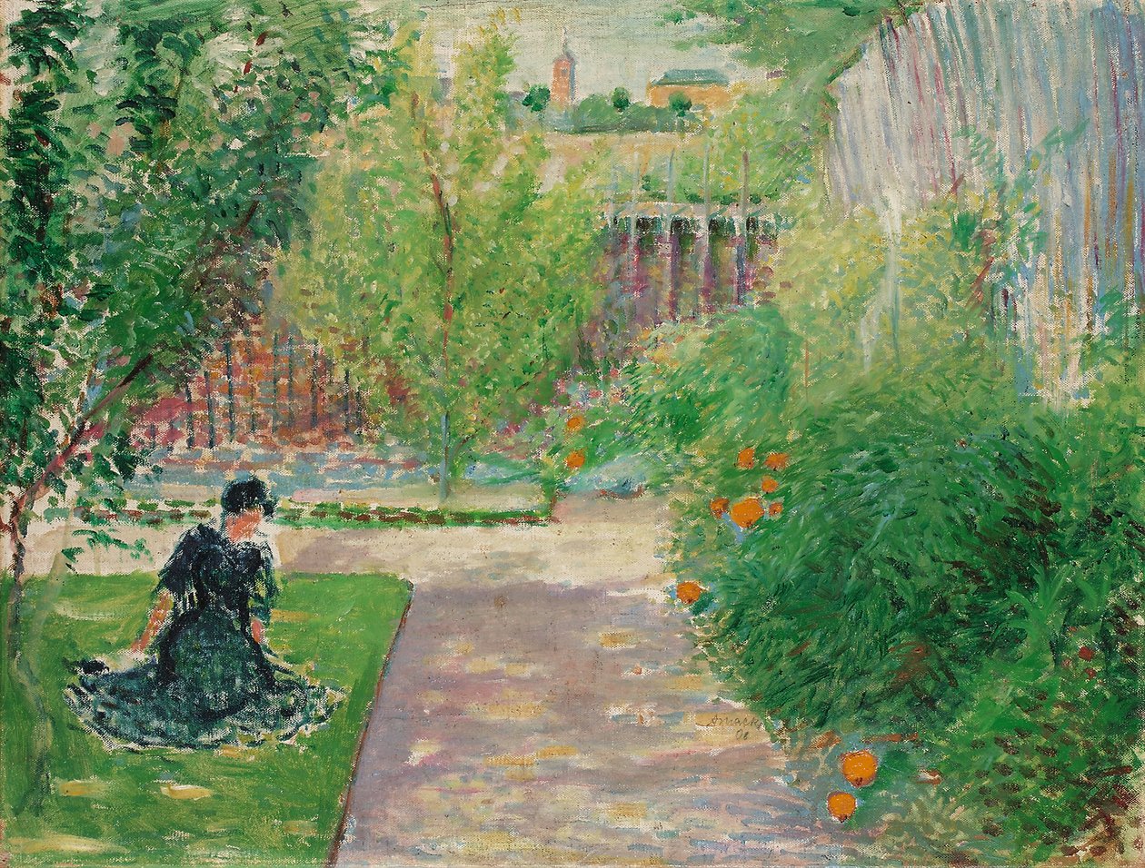 Napsütötte kert, 1908 alkotó: August Macke