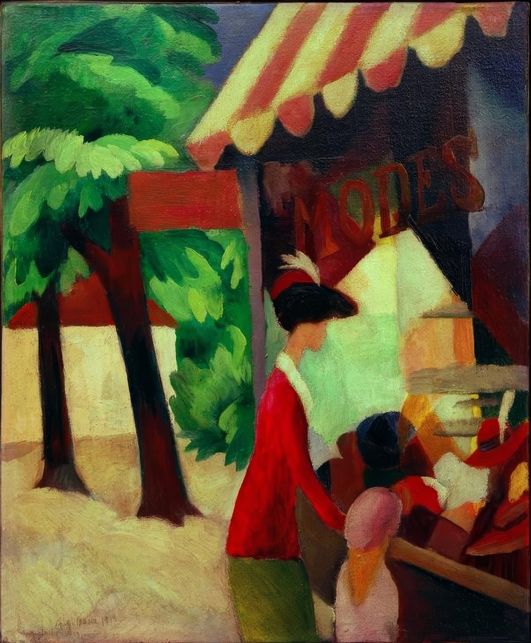 A kalapbolt előtt alkotó: August Macke