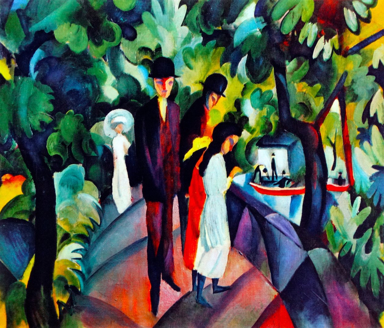 Sétálók a hídon, 1912 alkotó: August Macke
