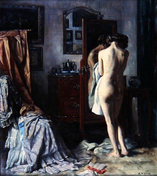 A Budoár, 1910 körül (olaj, vászon) alkotó: August Rieper