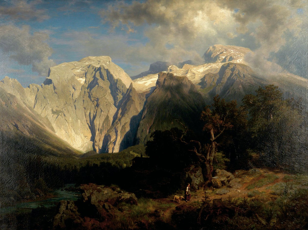 mészkő hegyek táj alkotó: August Wilhelm Leu