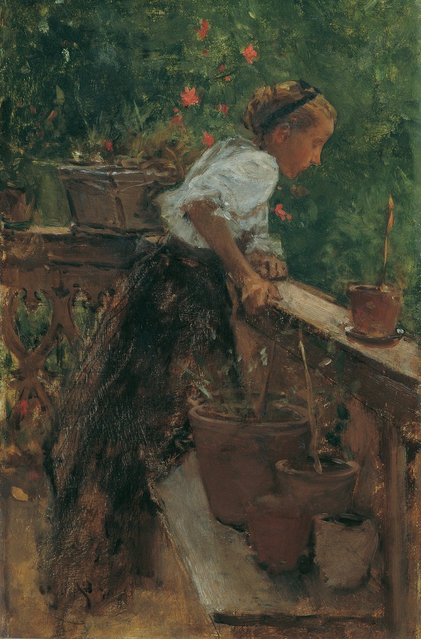 Parasztlány az erkélyen alkotó: August von Pettenkofen