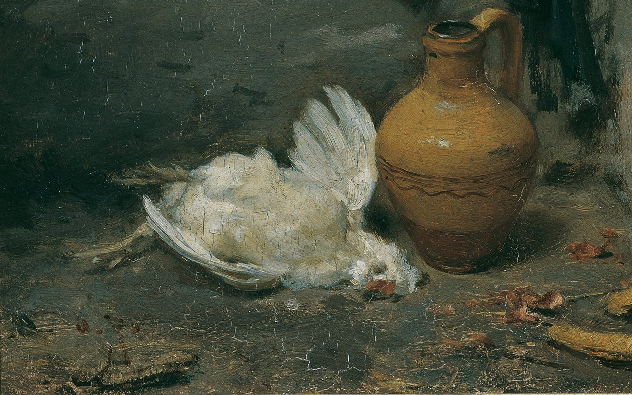 Csendélet döglött csirkével és kancsóval alkotó: August von Pettenkofen