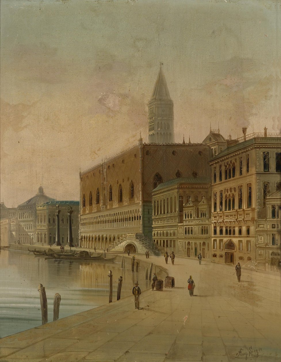 Riva dei Schiavoni Venezia alkotó: August von Siegen