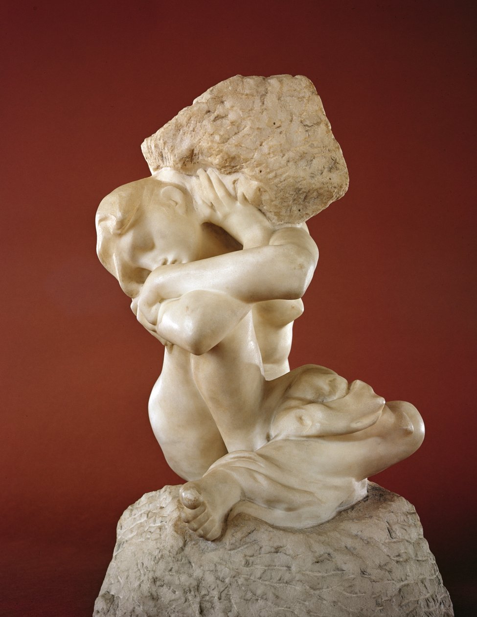 Kariatida kővel, 1881-82 (márvány) alkotó: Auguste Rodin