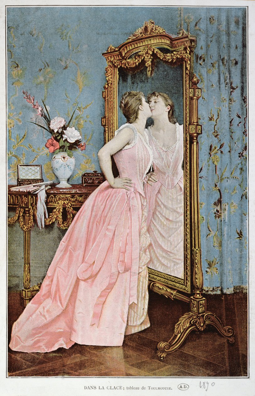 A tükörben, 1890 alkotó: Auguste Toulmouche