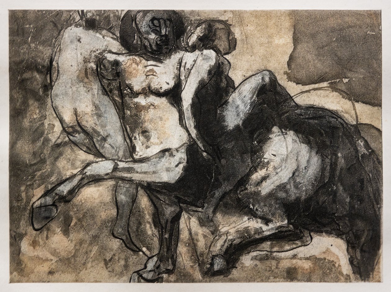 Kentaur elrabolt két nőt alkotó: Auguste (after) Rodin
