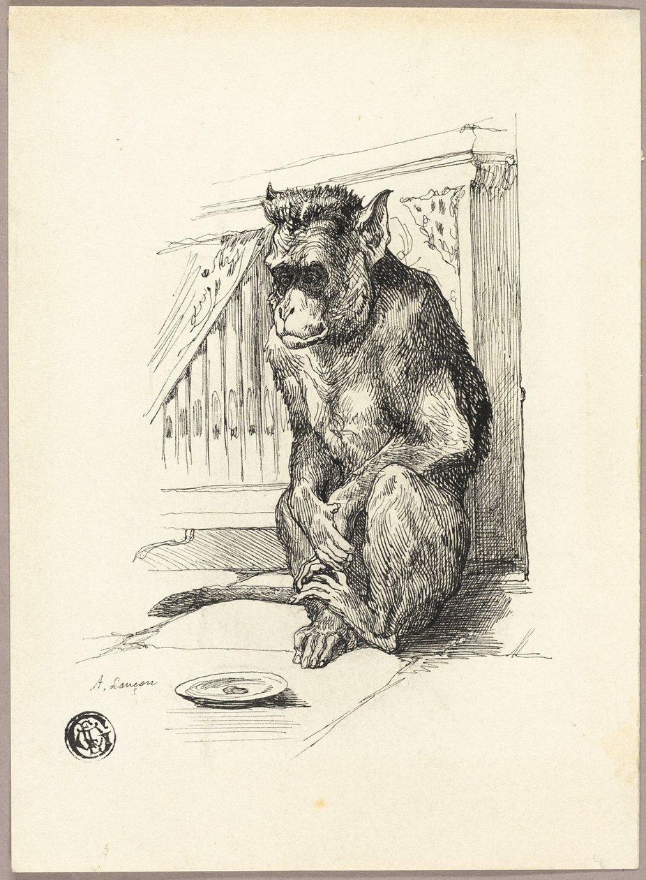 Könyörgő majom alkotó: Auguste Andre Lancon
