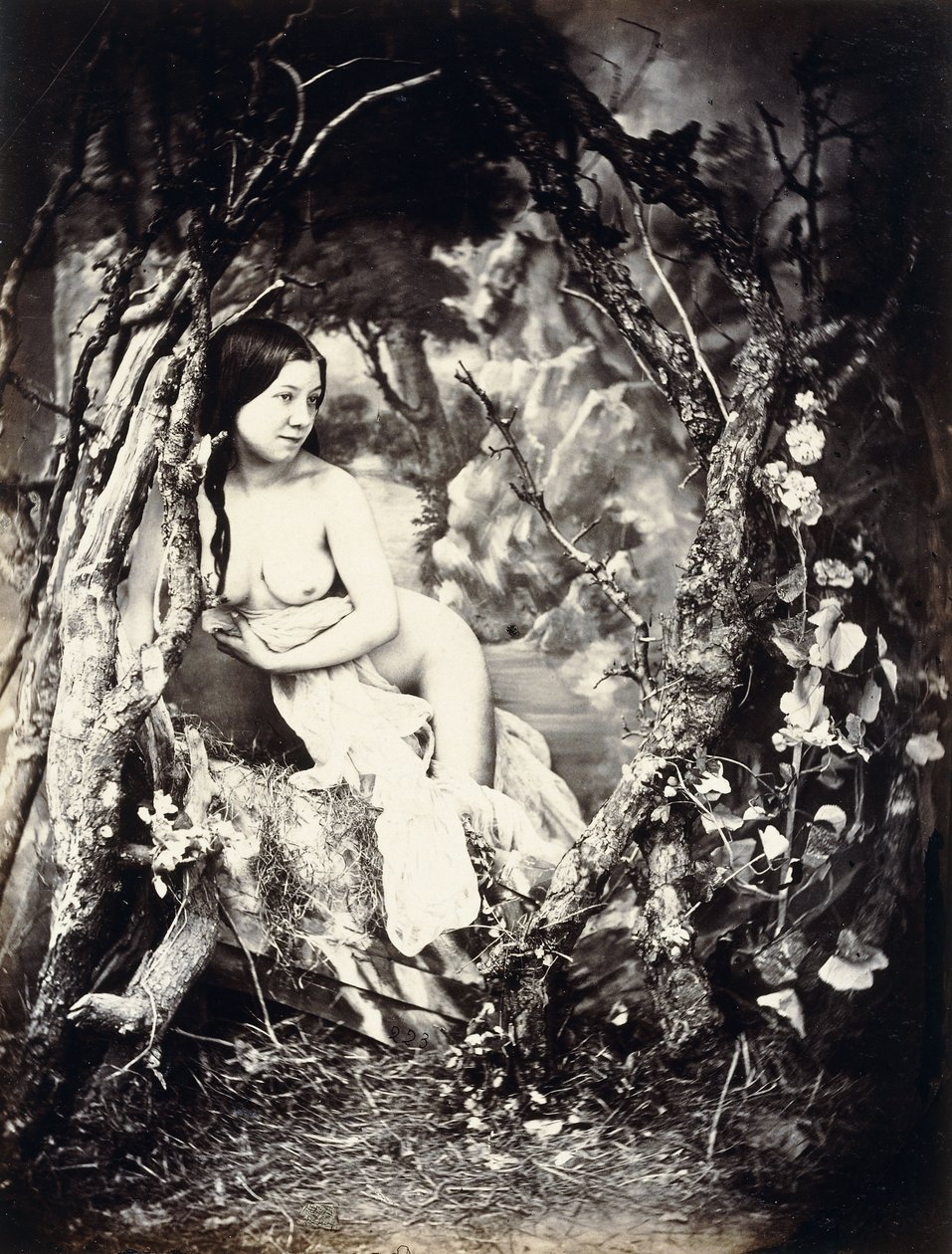 Félig meztelen nő a fák között, 1850-1860 körül alkotó: Auguste Belloc